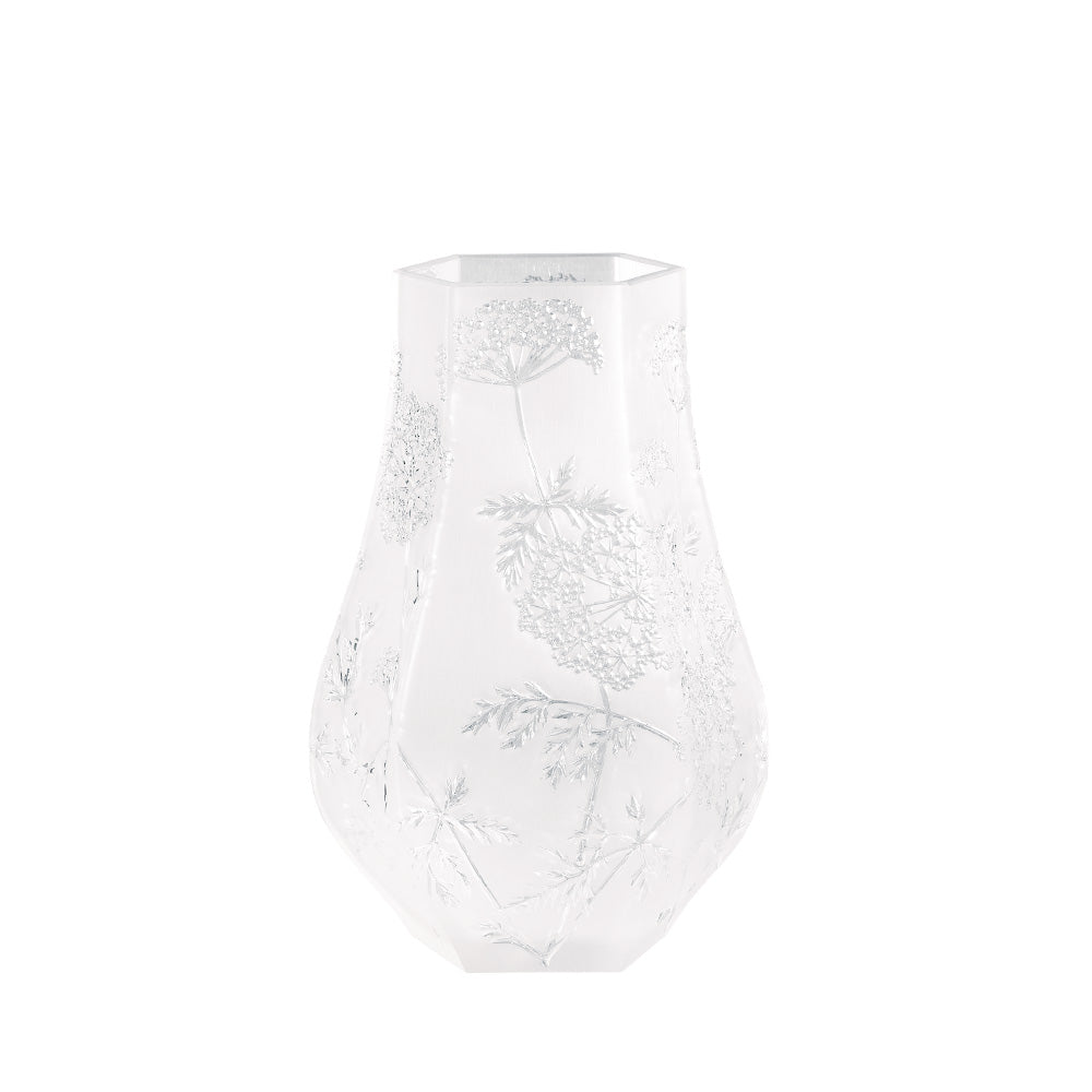 Lalique Ombelles vaso cristallo taglia L incolore satinato