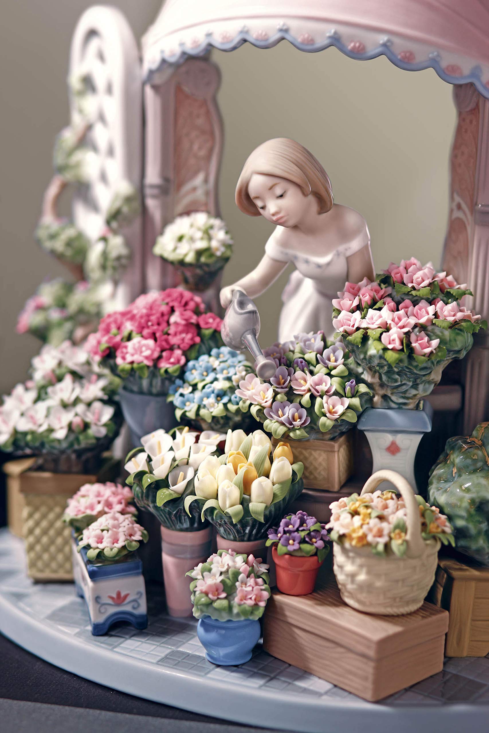 Lladró Fiorire Romantico scultura donna porcellana fiori