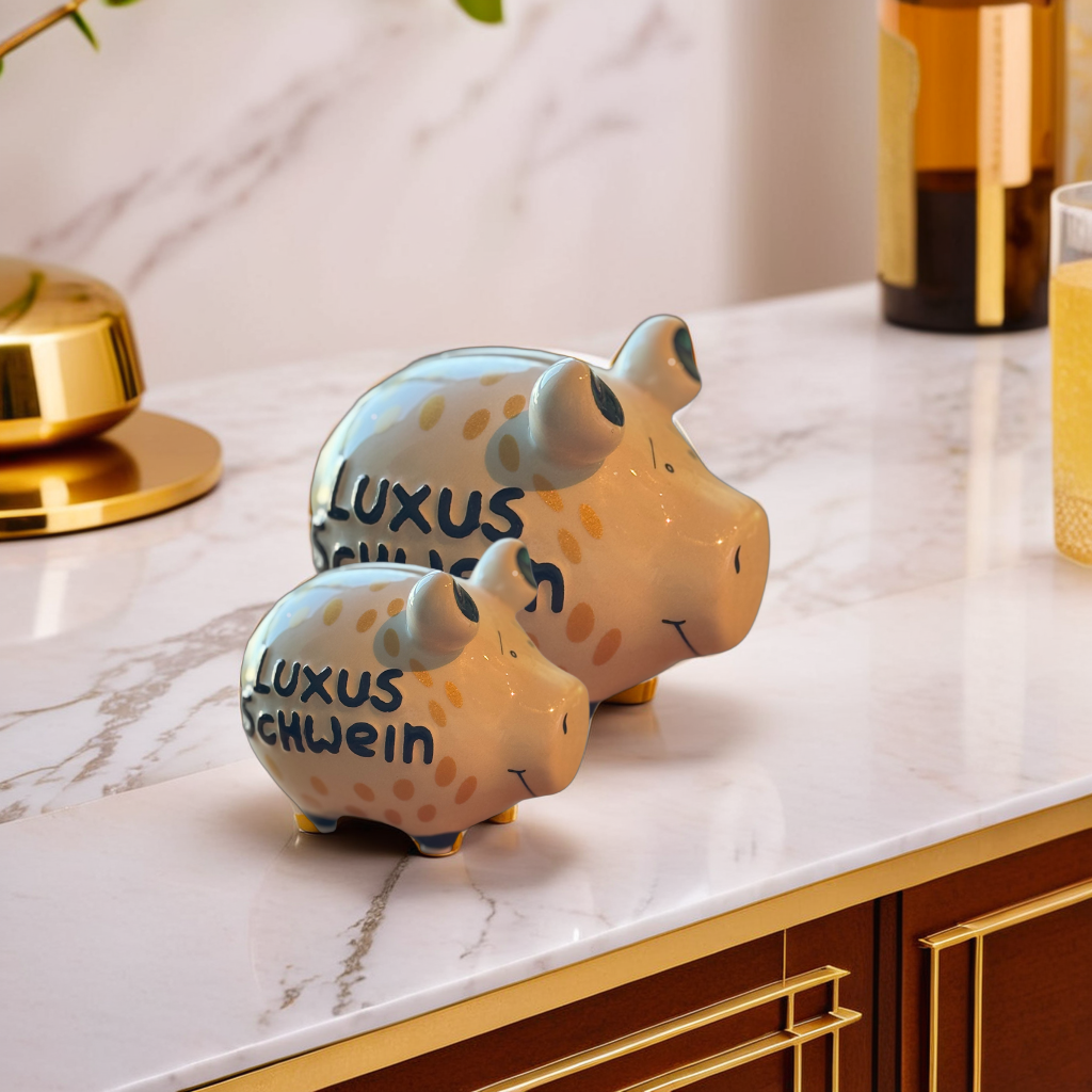 Sparschwein Company Luxus Schwein salvadanaio maialino piccolo bianco oro