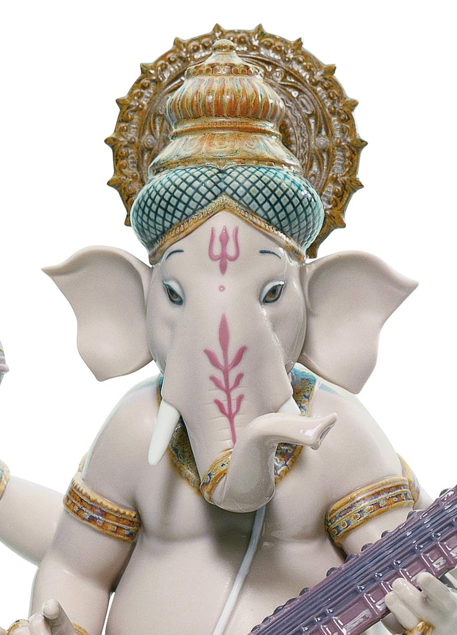 Lladró Sculture Ganesha con Veena statua ganesha porcellana