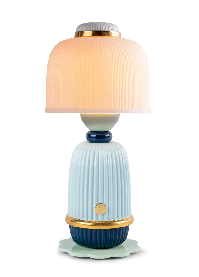 Lladró Kokeshi lampada tavolo senza fili porcellana blu