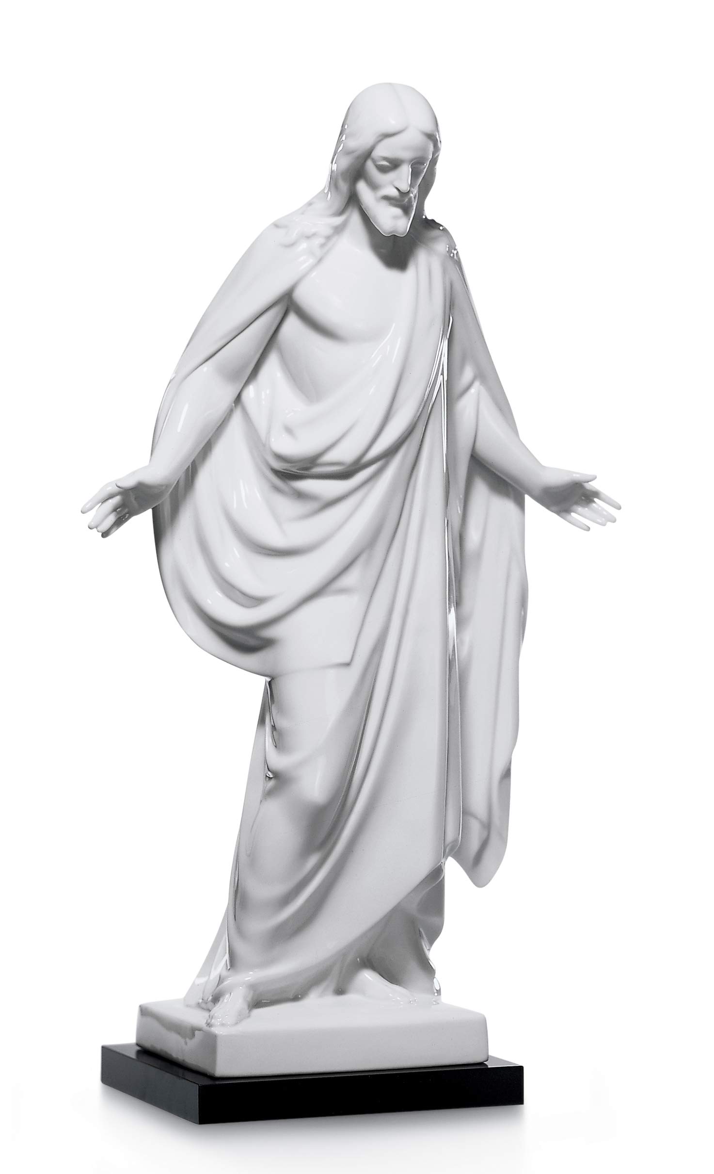 Lladró Sculture Cristo Destra figurina porcellana bianca glitter