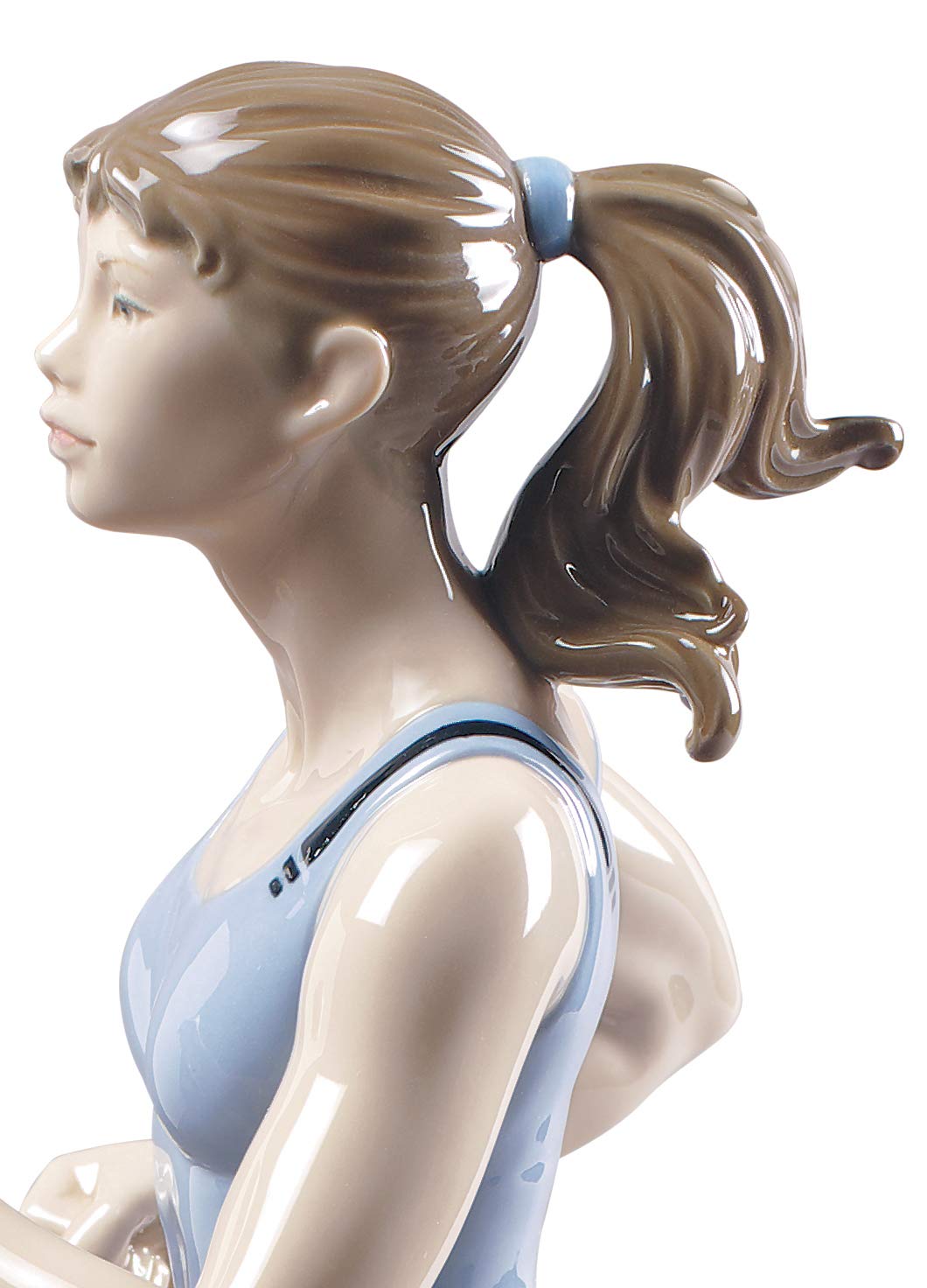 Lladró Sculture Running Donna Blu in Porcellana Sportiva
