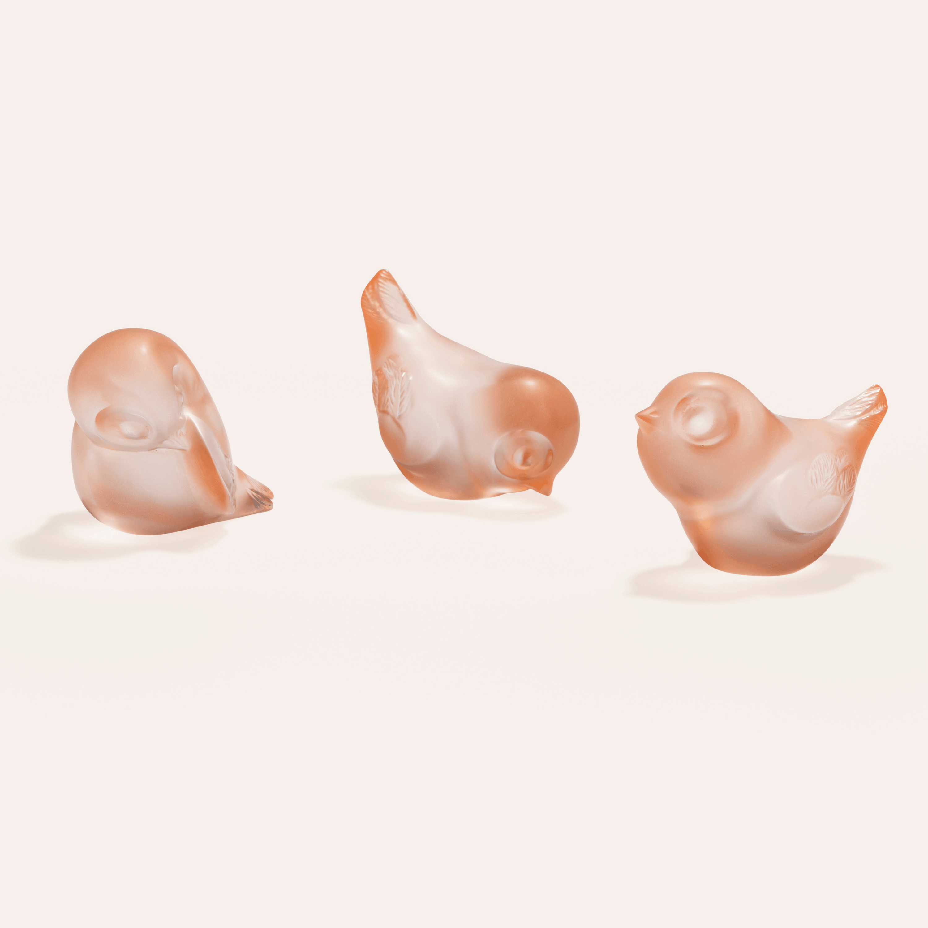 Lalique Piou-Piou Testa Alta scultura cristallo corallo